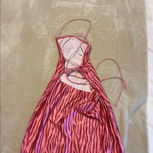 Pink strappy mini dress